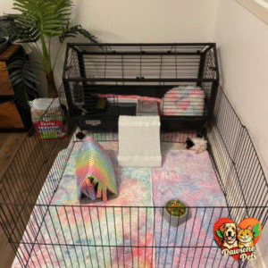 PawHut Mini Animal Hutch with Play Area for Home Use - Small Pet Housing
