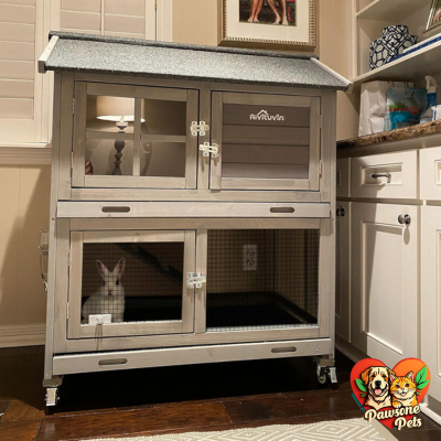 Aivituvin Multi-Level Rabbit Cage for Spacious Pet Housing