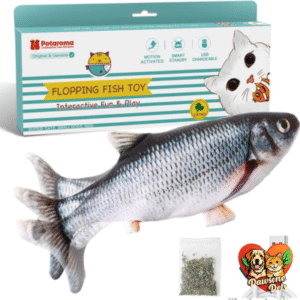 Potaroma Cat Toys Flopping Fish with SilverVine and Catnip - Interactive Motion Toy