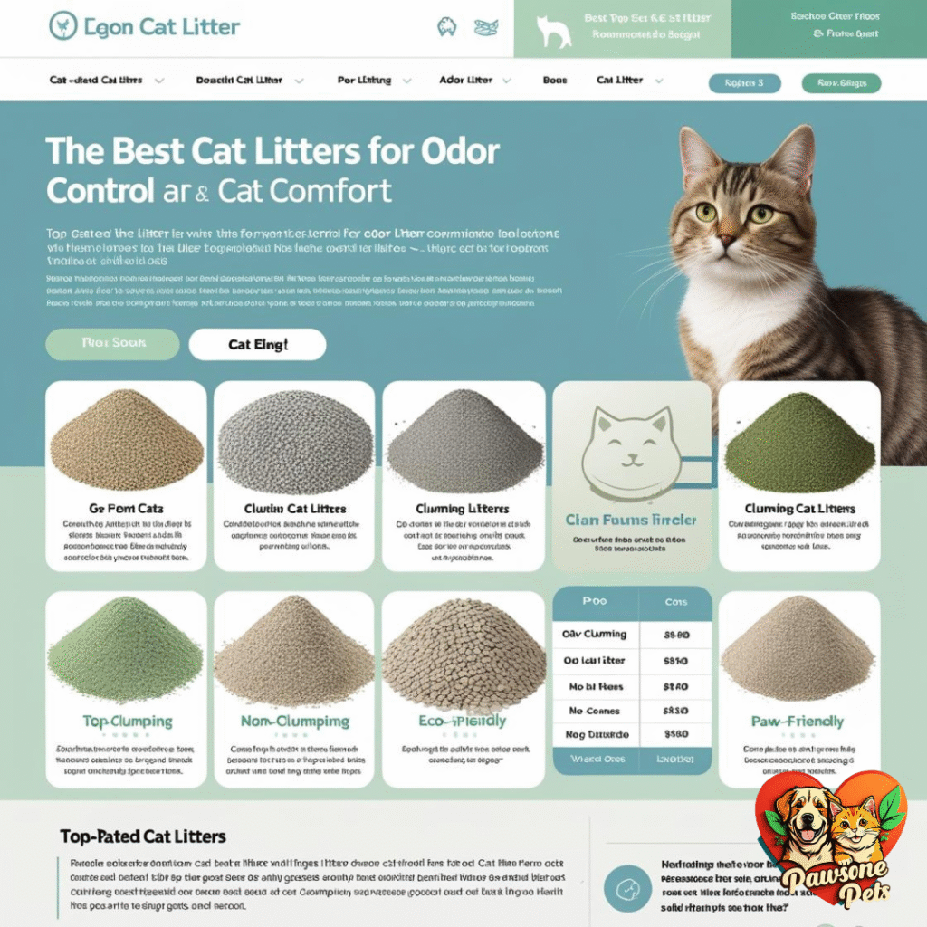 A happy cat playing in a clean litter box with fresh cat litter