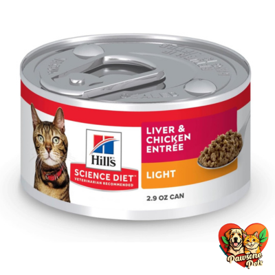 Hill's Science Diet Light Adult Wet Cat Food - Liver & Chicken Minced, 2.9 oz Can
