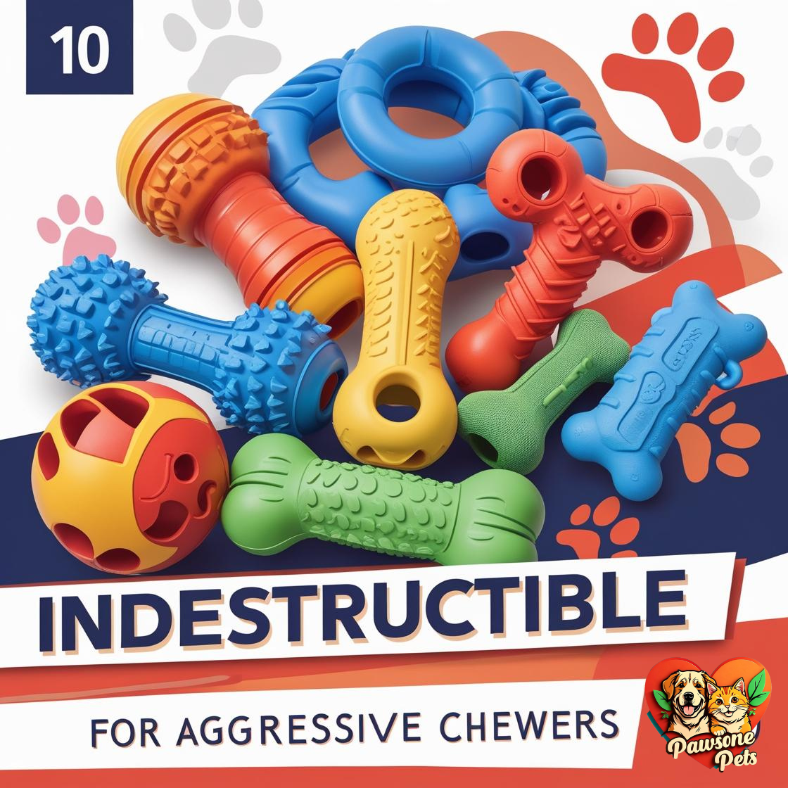 Top 10 indestructible dog toys for aggressive chewers, featuring durable and tough toys for dogs who love to chew