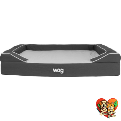 Luxe Dog Bed by Wag - Quad Layer Technology, Memory Foam, Orthopedic Foam, and Cooling Gel, Gray