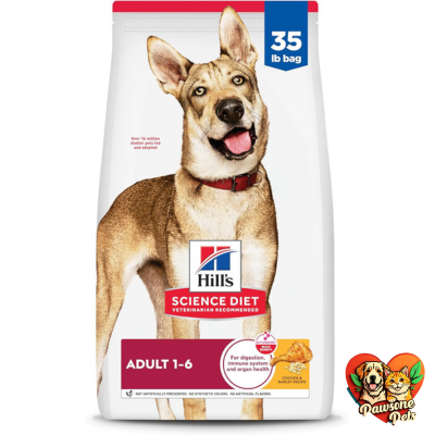 Hill's Science Diet Adult 1-6 Premium Nutrition Dry Dog Food, Chicken & Barley, 35 lb Bag