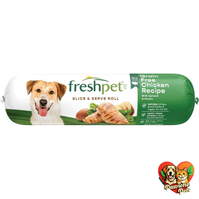 Freshpet Dog Food, Slice and Serve Roll, Grain Free Chicken Recipe, 1.5 Lb