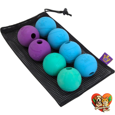 Chew King Dog Fetch Balls - Durable Rubber Balls for All Breed Sizes