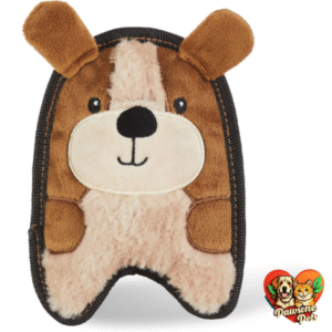 Outward Hound Durablez XS Squeaky Puppy Dog Toy - Brown, Tough Plush and Stuffing-Free