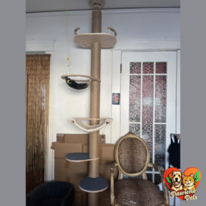 TQEW Indoor Cat Tree - Floor to Ceiling Natural Sisal Rope Scratching Post