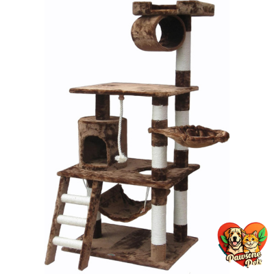 Go Pet Club Classic Cat Tree - Beige, Faux Fur Finish, Sisal Rope Scratcher