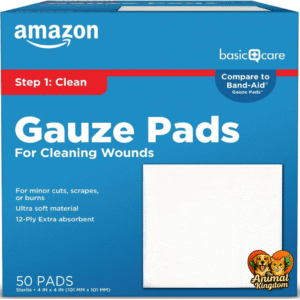 Amazon Basic Care Gauze Pads - sterile, medical-grade wound dressing for pets