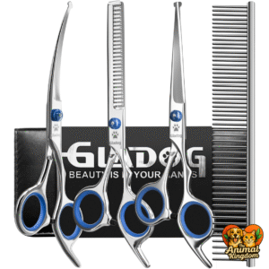 GLADOG Professional 5 in 1 Dog Grooming Scissors Set - a valuable addition to your pet first aid kit