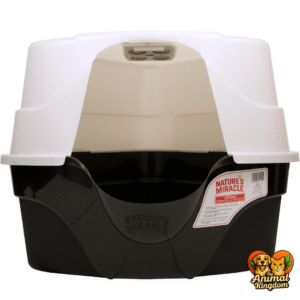 Nature's Miracle Commercial Hooded Corner Litter Box with Odor Control Charcoal Filter - White